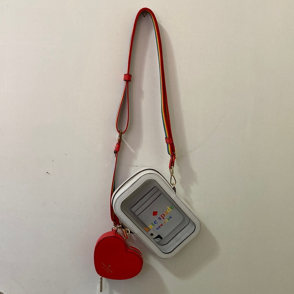 Kate spade rainbow transparent small crossbody bag